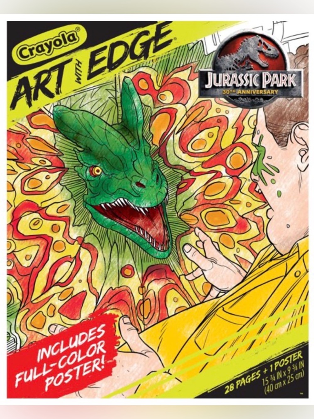 NEW/SEALED Jurassic Park 30th Anniversary:  Crayola Art with Edge Coloring Pages